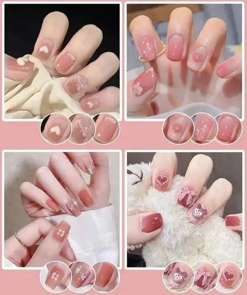 冰透美甲手绘图案气质好看美甲