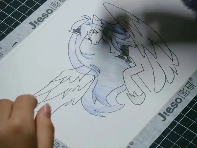 彩铅画《月亮公主》