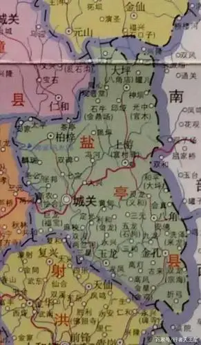 1959年盐亭地图,大坪区乡驻八角庙