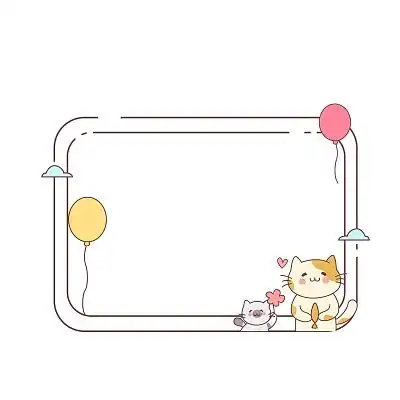 卡通手账动物猫咪小边框卡通手账小贴士边框