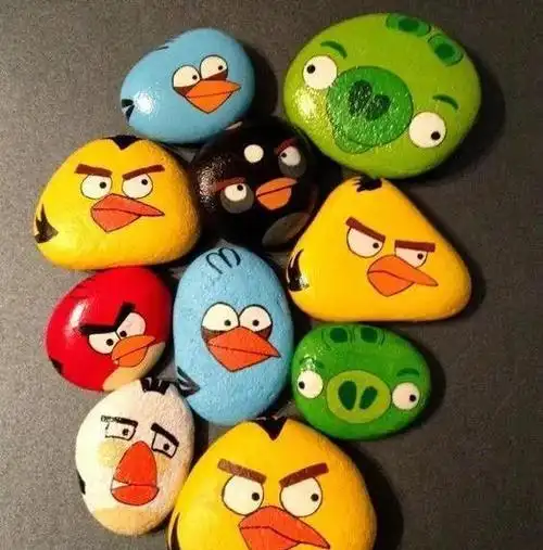 给石头涂色,画上表情,简单有趣的石头画,大人孩子都爱玩|画笔|画画