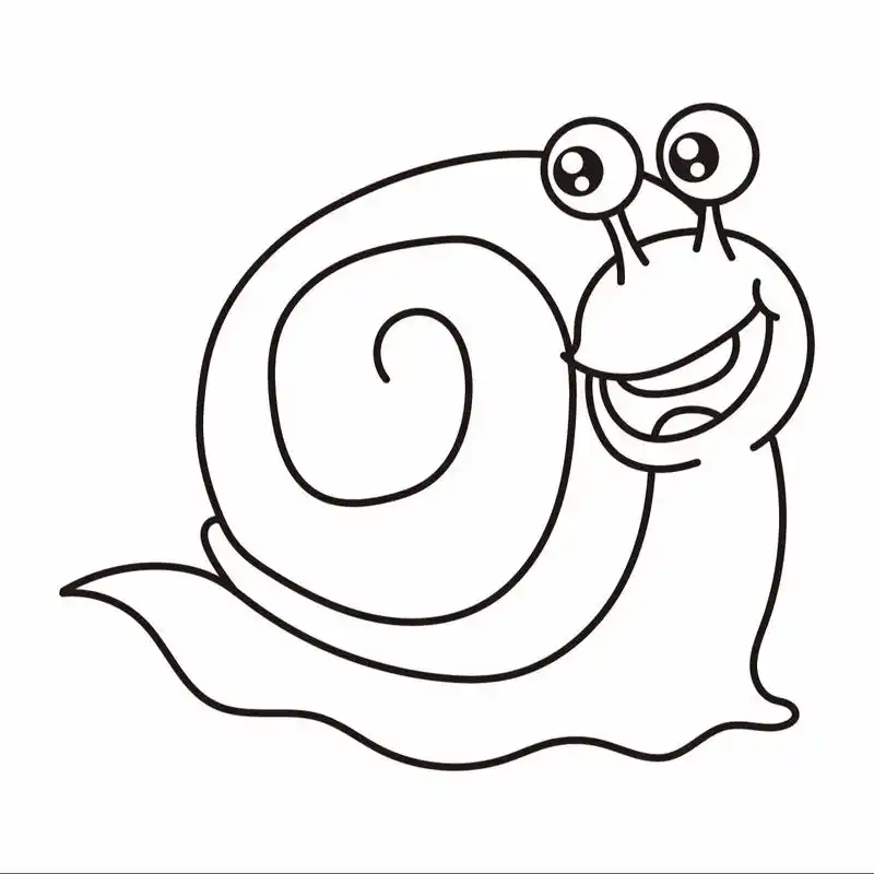 儿童画|蜗牛简笔画高清线稿(可打印)适合幼儿园宝宝的蜗牛简笔 - 抖音