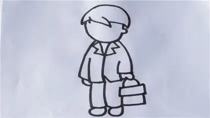 爸爸全身的简单画法 - 简笔画 - 懂得