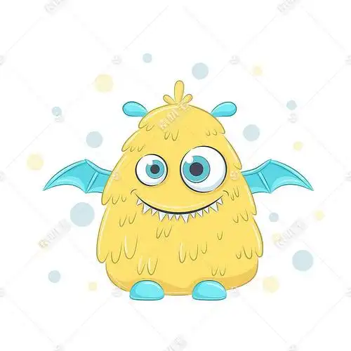 毛发小怪兽可爱卡通形象插画设计矢量图片(图片id:2751