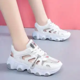 森歌韵学生韩版穿的高帮鞋凉鞋跑鞋夏季式女孩女学生运动白鞋定制联名