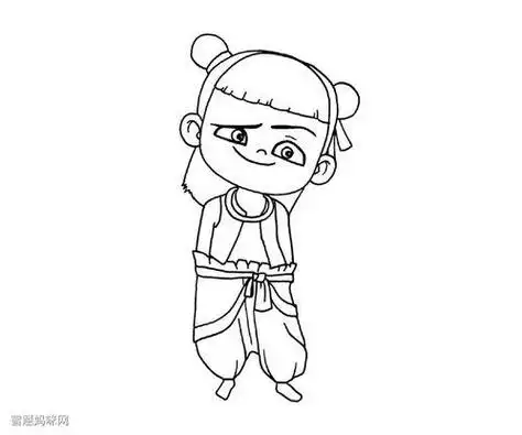 电影画哪吒简笔画魔童降世哪吒简笔画简笔画小哪吒的画法可爱的哪吒简