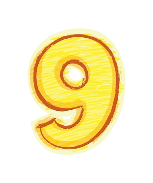 橙色手绘字母数字9pngpsd2000*2000卡通手绘数字2蜡烛pngpsd2000*2000