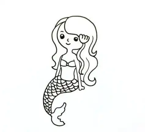 可爱公主美人鱼简笔画怎么画简单漂亮美人鱼简笔画步骤教程