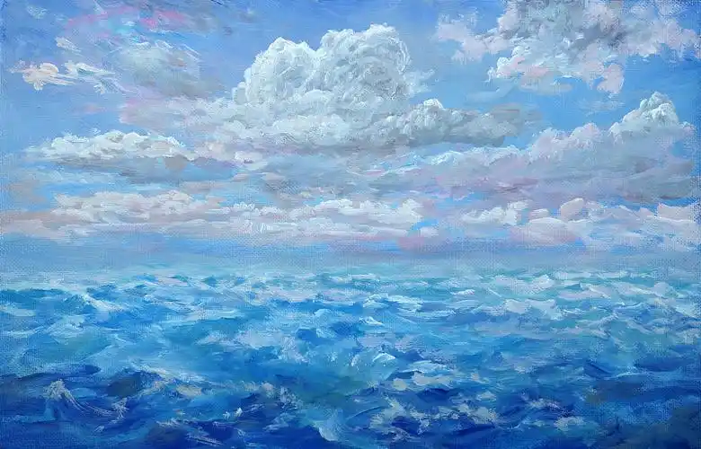 云彩 海洋 海插画_云彩 海洋 海手绘插画设计网